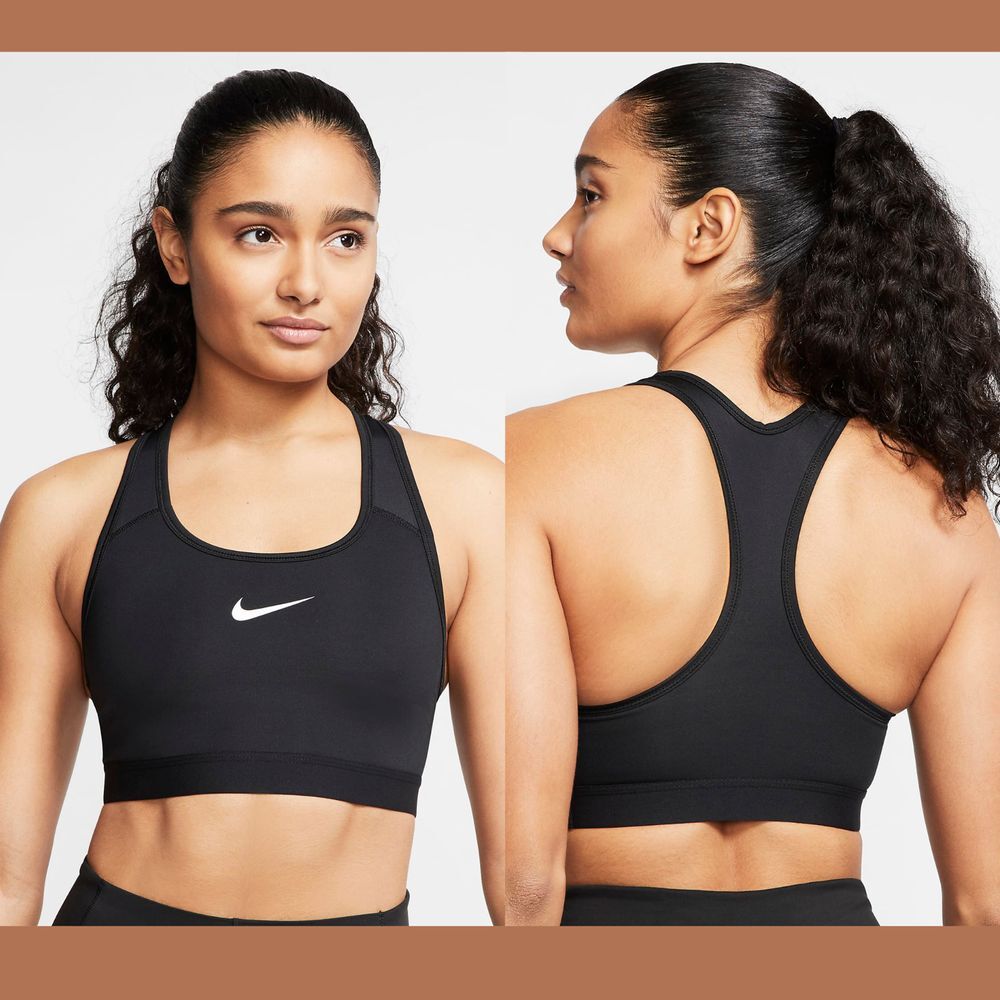NEW $38 Nike Black Swoosh Sports Racerback Bra [ SZ‎ XS ] #3725